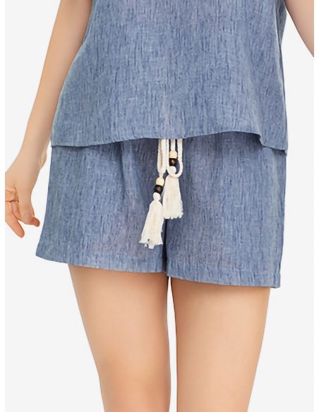 Fließende Shorts mit Kordelzug und Quasten