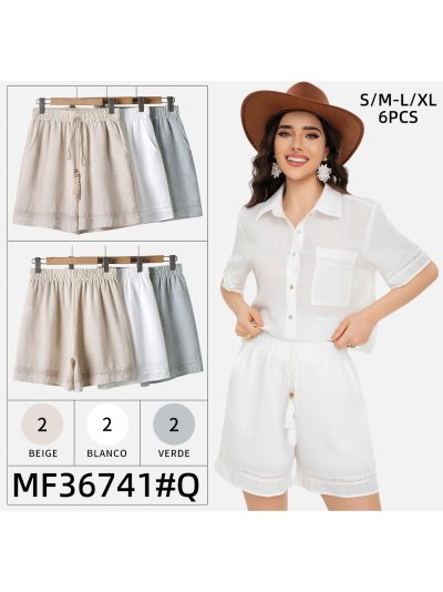 Short fluido con cordón y puntilla 2