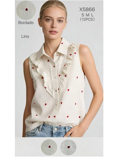 Blusa sin mangas con corazones bordados 2