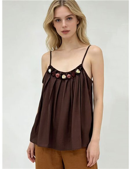 Top de tirantes con abalorios