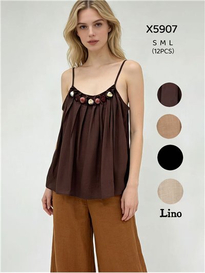 Top de tirantes con abalorios 2