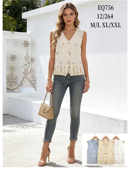 Chaleco bordado estrellas