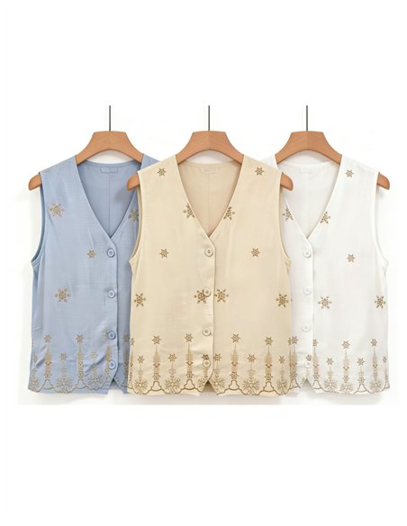 Chaleco bordado estrellas