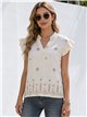 Blusa bordada estrellas con volante en hombros
