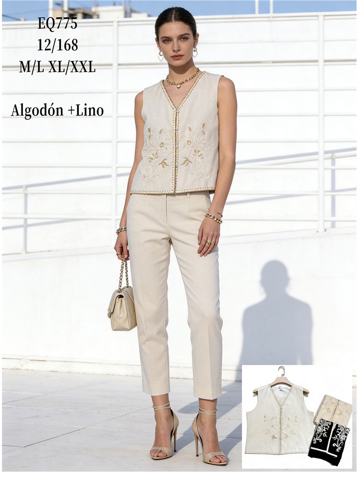 Chaleco bordado boho