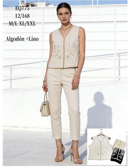 Chaleco bordado boho