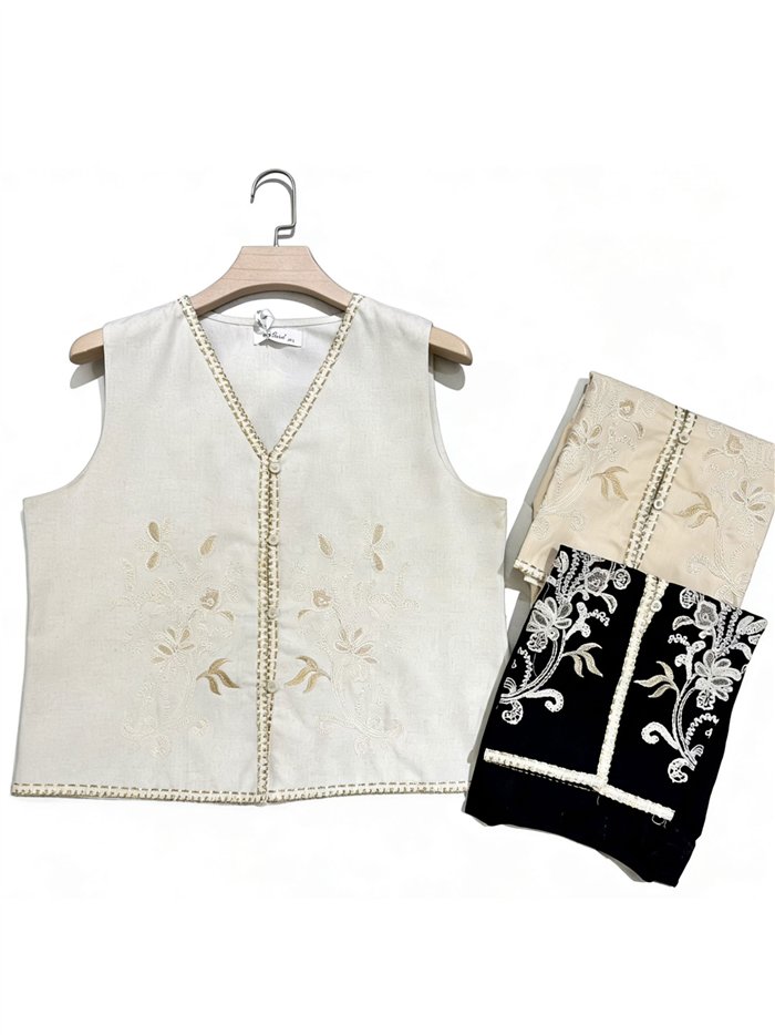 Chaleco bordado boho