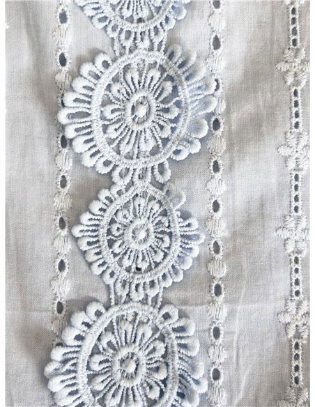 Durchbrochene Bluse mit Rüschenärmeln aus Guipure-Spitze