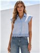 Camisa calada sin mangas con encaje