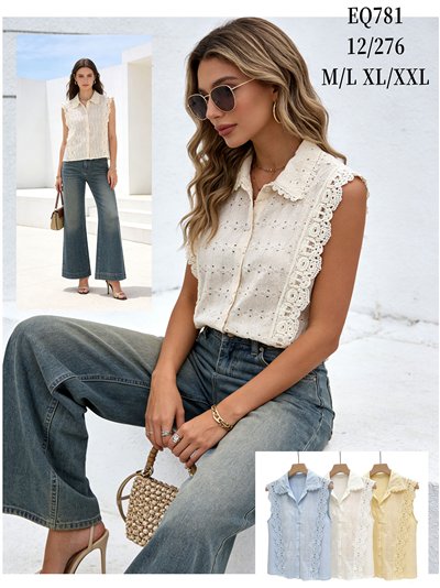 Camisa calada con guipur 2