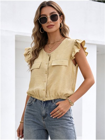 Blusa strass con volantes