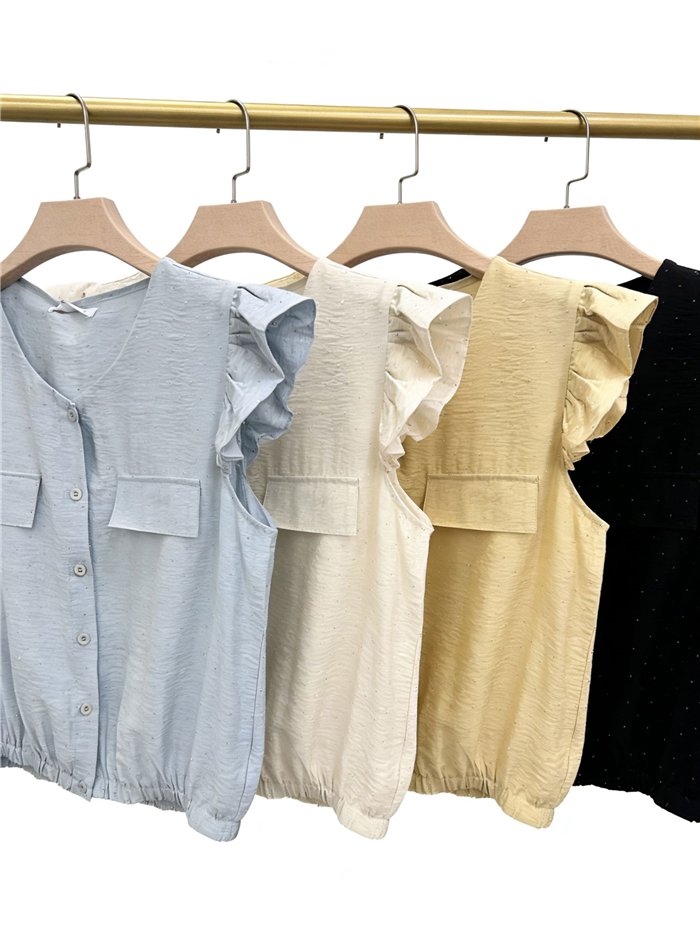 Blusa strass con volantes