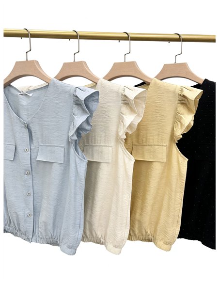 Blusa strass con volantes