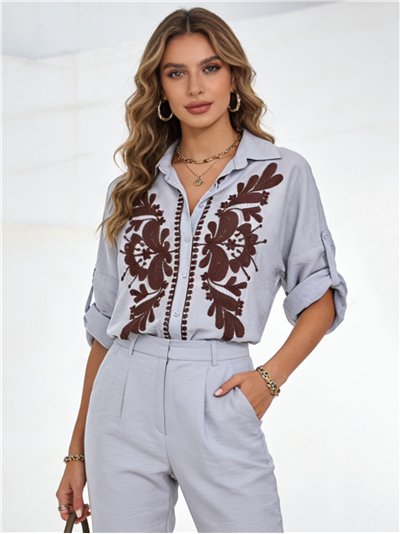 Camisa bordada boho