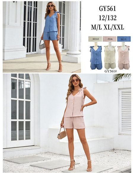 Ensemble haut à bretelles et short