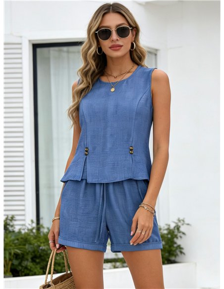 Conjunto de top peplum y short