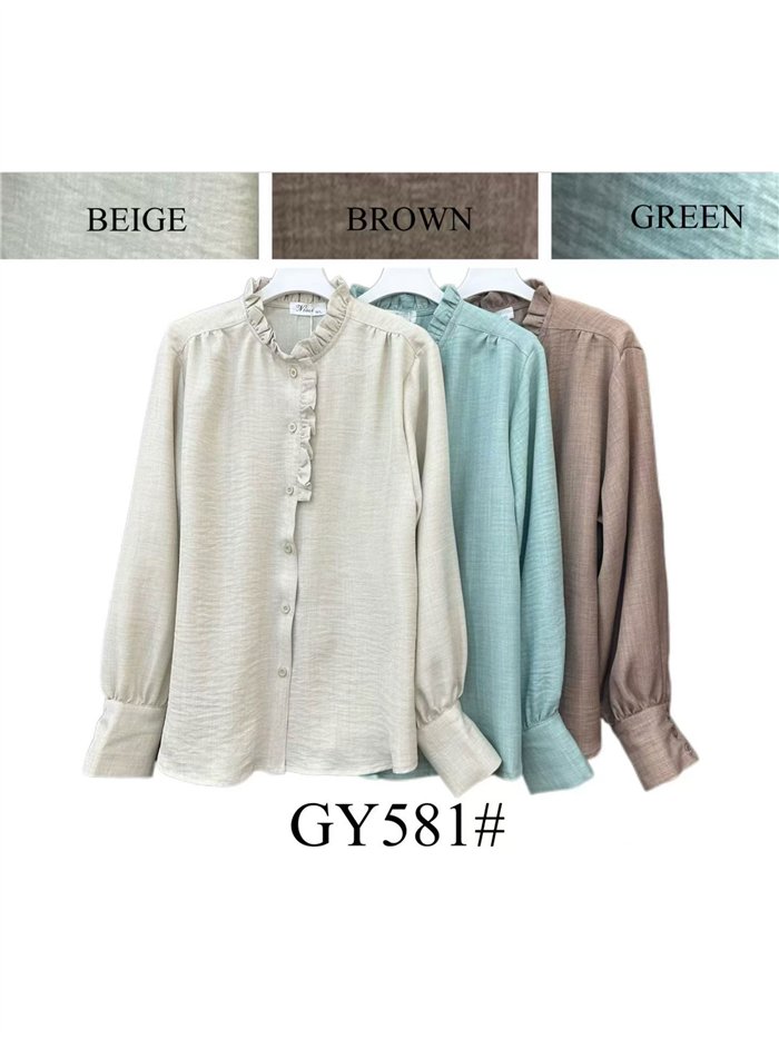 Blusa con volante frontal