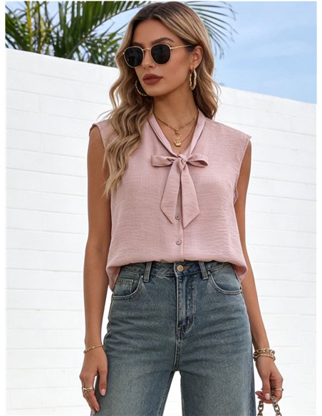 Camicetta senza maniche con laccetto al collo