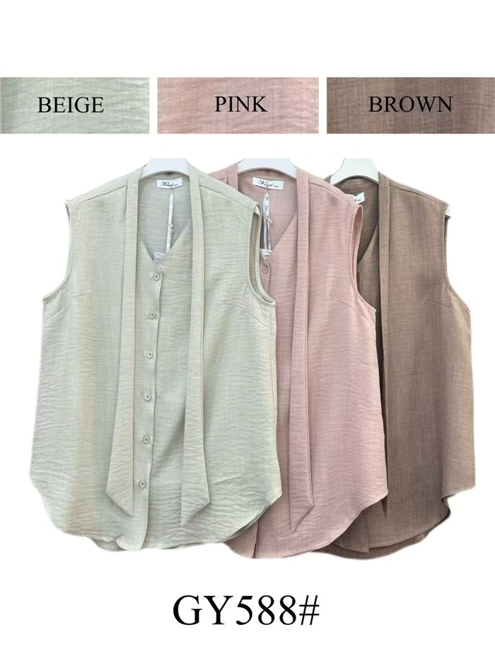 Camicetta senza maniche con laccetto al collo