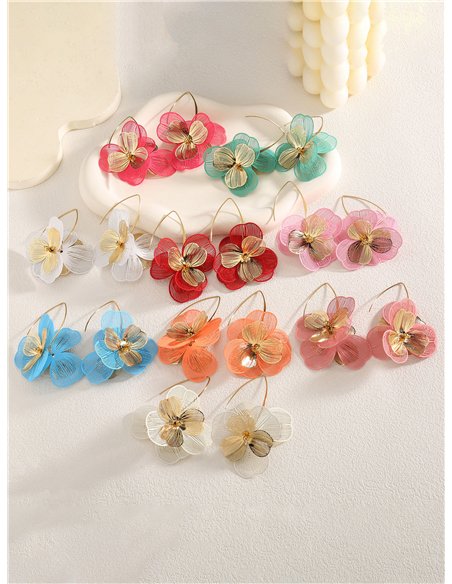 Orecchini maxi a fiore bicolore