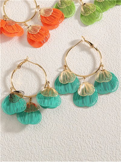 Pendientes de aro con pétalos colgantes 2