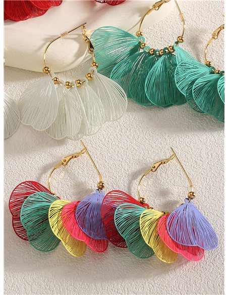 Pendientes de aro con pétalos calados