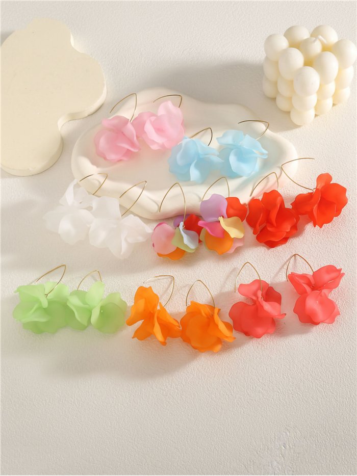 Pendientes flor mate de pétalos