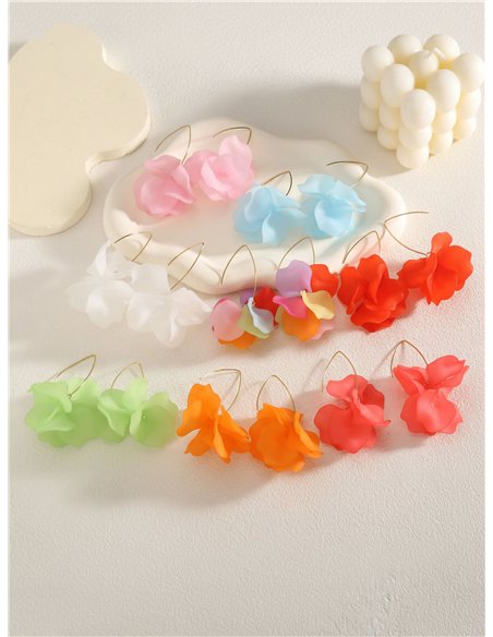 Pendientes flor mate de pétalos