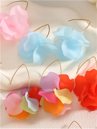 Pendientes flor mate de pétalos 2