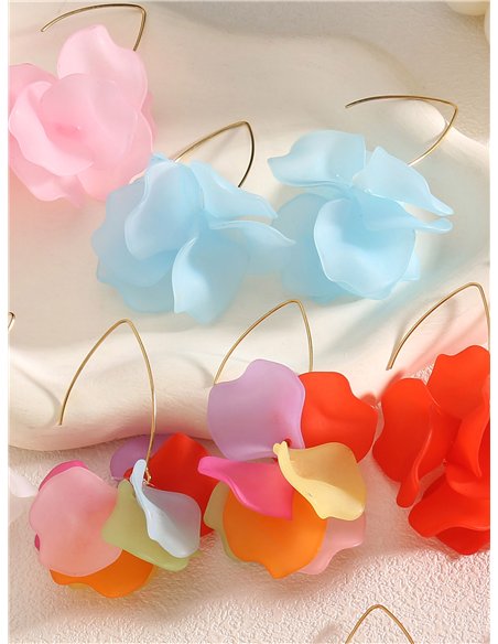 Pendientes flor mate de pétalos