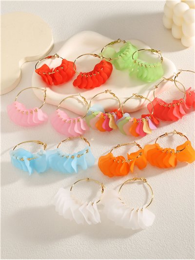 Boucles d'oreilles créoles à pétales superposés