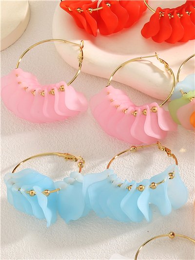 Boucles d'oreilles créoles à pétales superposés 2