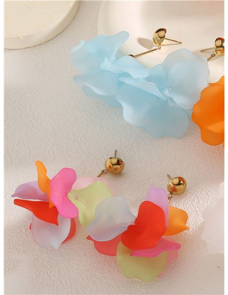 Pendientes flor mate con bola