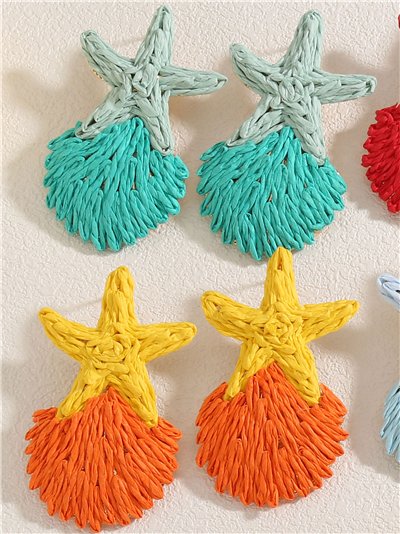 Raffia star tassel earrings 2