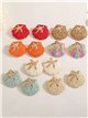 Pendientes concha de rafia con estrella de mar