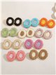 Boucles d'oreilles rondes en raphia bicolore