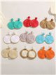 Boucles d'oreilles rondes en raphia