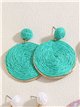 Boucles d'oreilles rondes en raphia