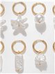 Pendientes aro con charms marinos de perla