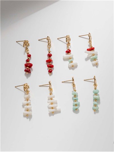 Pendientes colgantes de chips con hoja