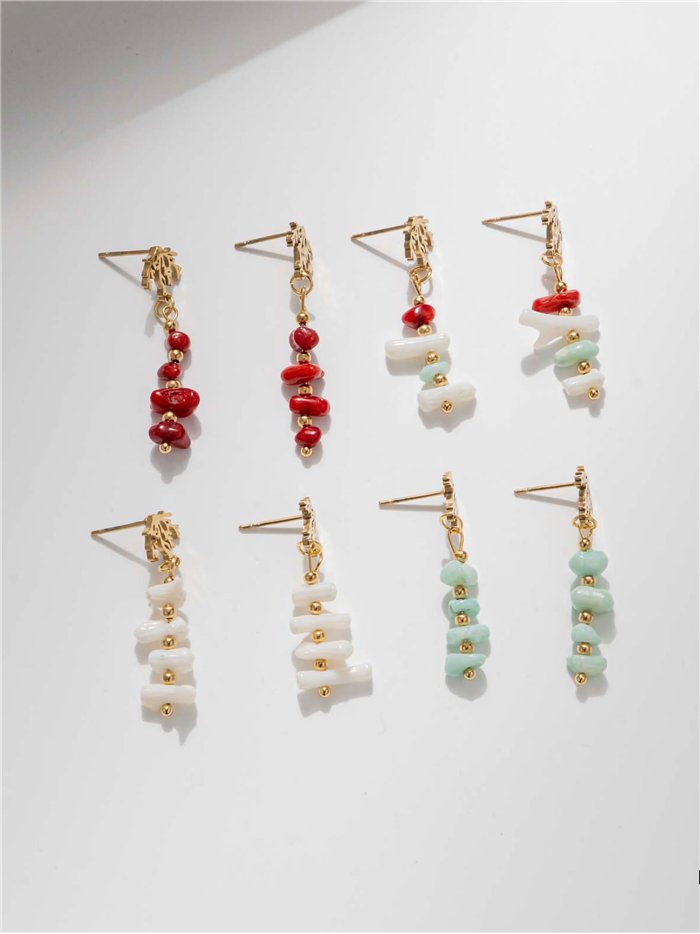 Pendientes colgantes de chips con hoja