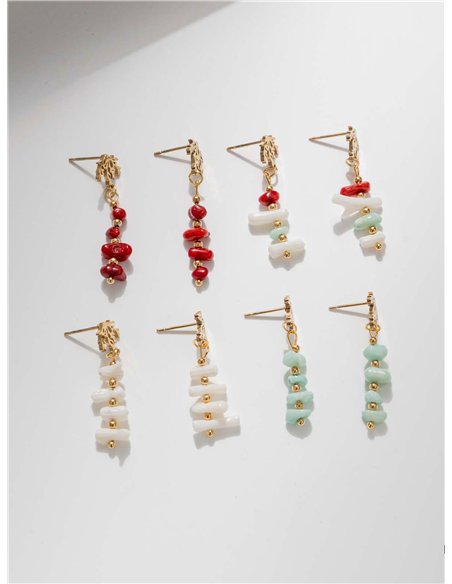 Pendientes colgantes de chips con hoja