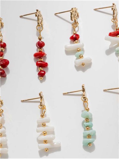 Pendientes colgantes de chips con hoja 2