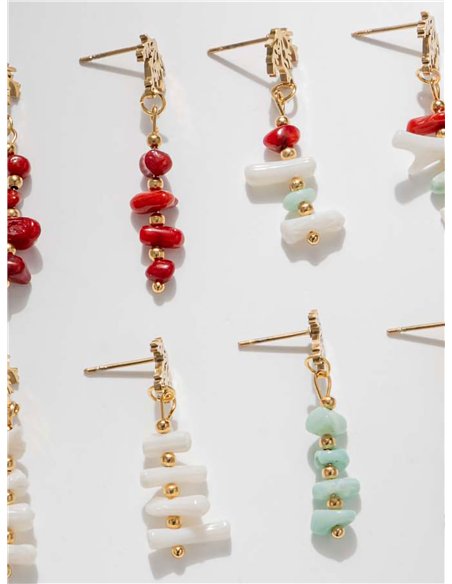 Pendientes colgantes de chips con hoja