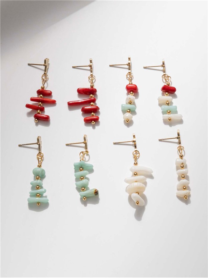 Pendientes colgantes de chips con cactus