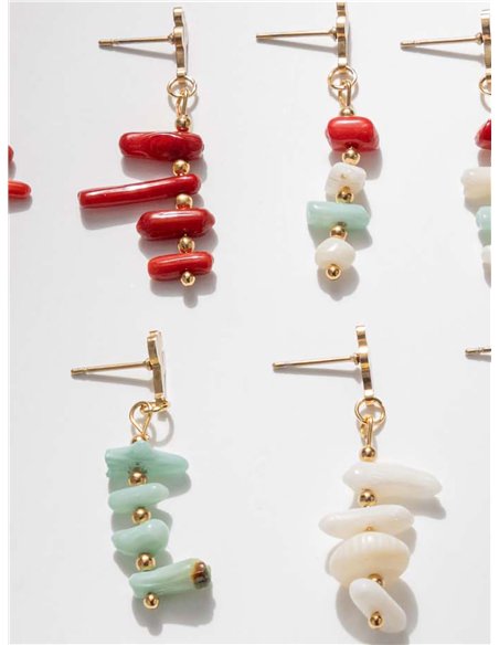 Pendientes colgantes de chips con cactus