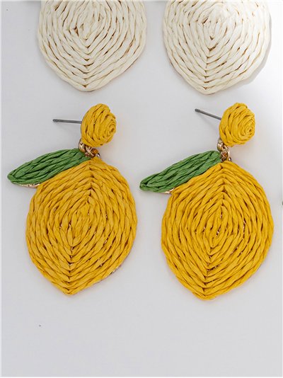 Pendientes limón de rafia 2