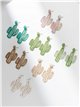 Pendientes cactus de rafia
