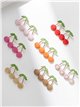 Pendientes cerezas de rafia