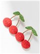 Pendientes cerezas de rafia